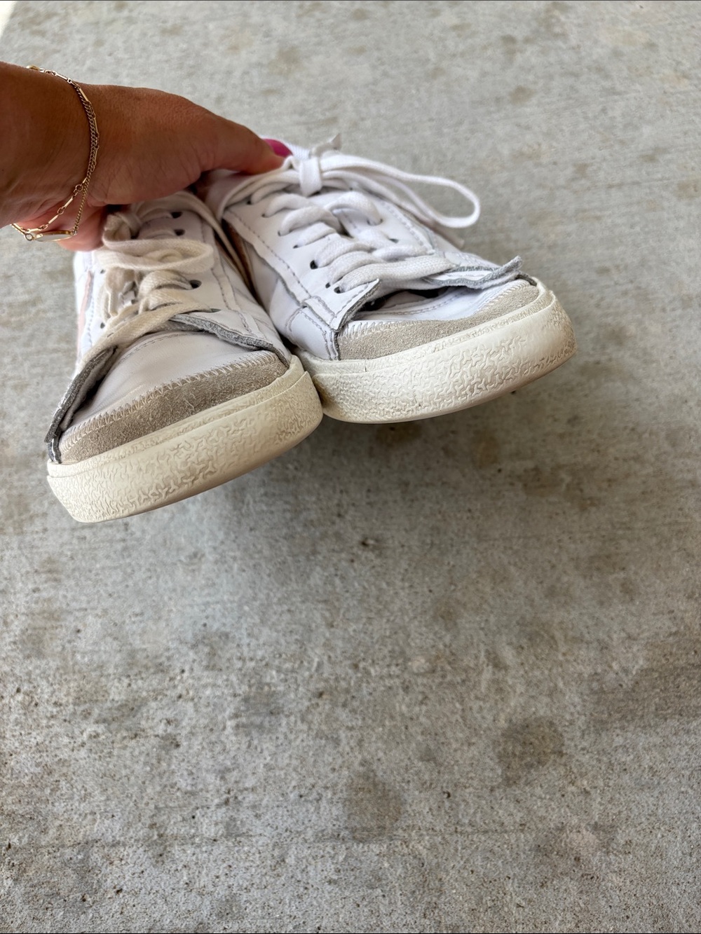 Nike Blazer White Low-Top ‘77 Jumbo Sneakers in White/Rose Whisper/Pink Oxford - Picture 7 of 14